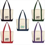 JH3231 Small Heavy Cotton Canvas Boat Tote With Custom Imprint